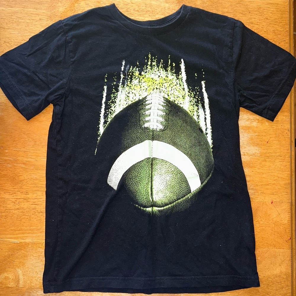 Children’s Place Black T-Shirt with Green Football